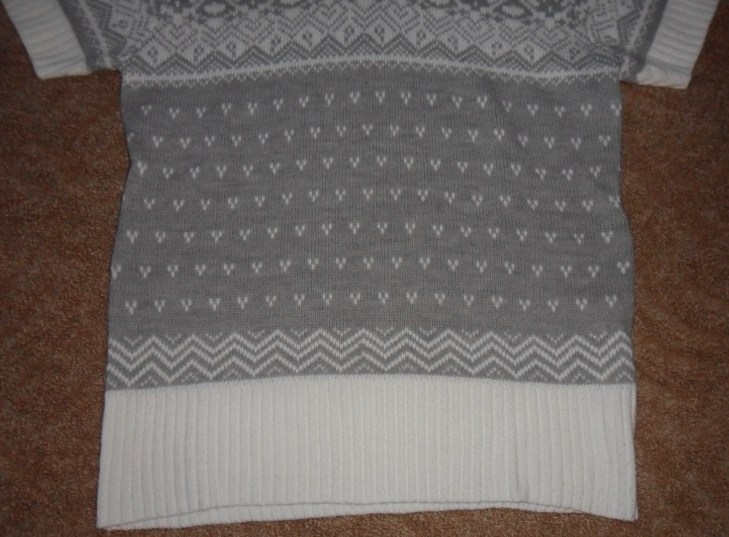 C&A Damen Rollkragen Kurzarm Pullover L (44) | Weiß Grau in 39446 Staßfurt (Sachsen-Anhalt)